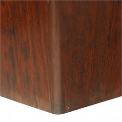 Dyrlund -  contemporary Santos rosewood square paper bin, with concave flared rim