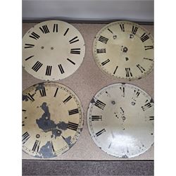 Approximately twenty-two longcase and wall clock dials, 18th century and later, included painted and brass examples