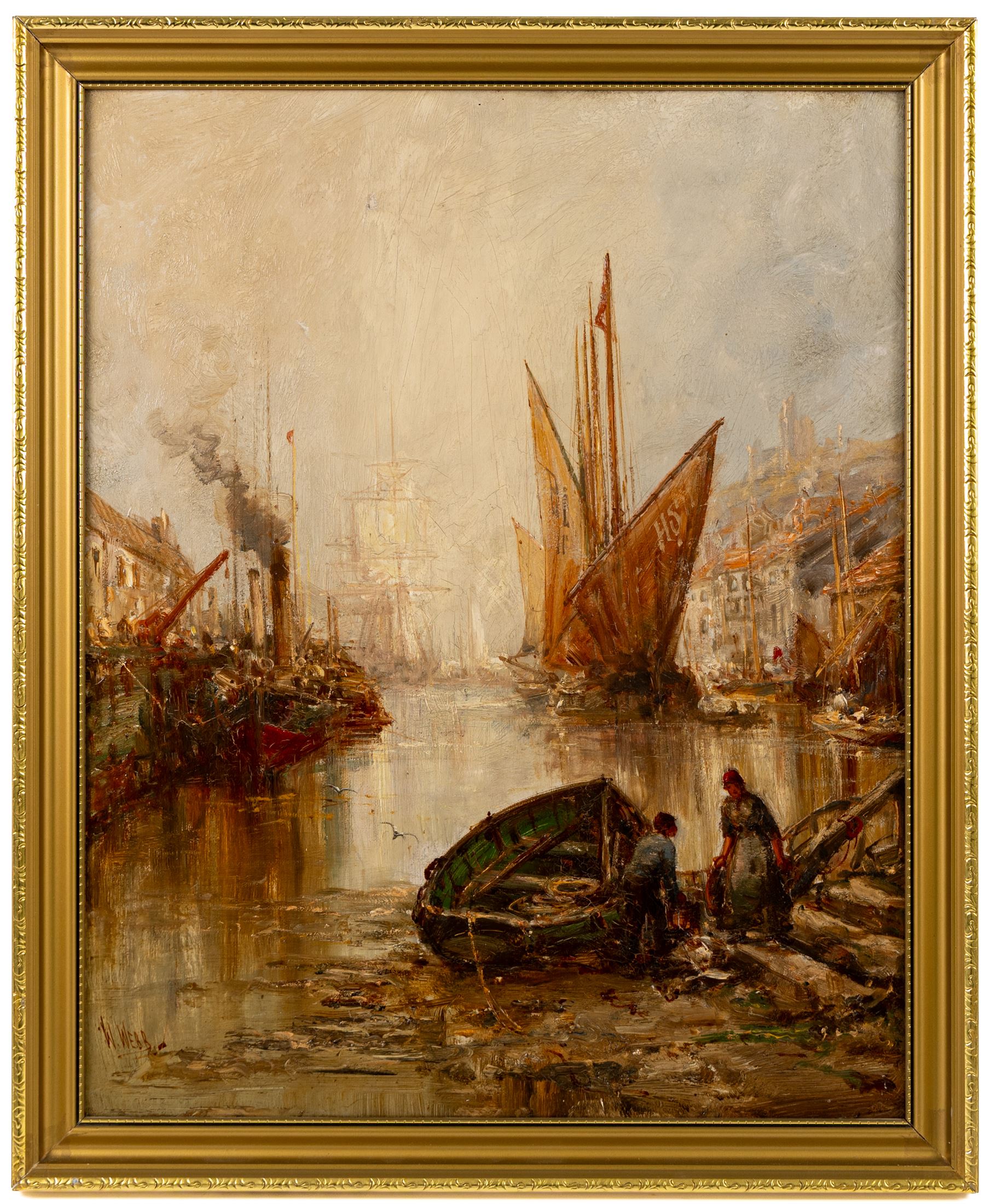 William Edward Webb (British 1862-1903): 'View at Whitby', oil on canvas signed, titled verso 50cm x 40cm