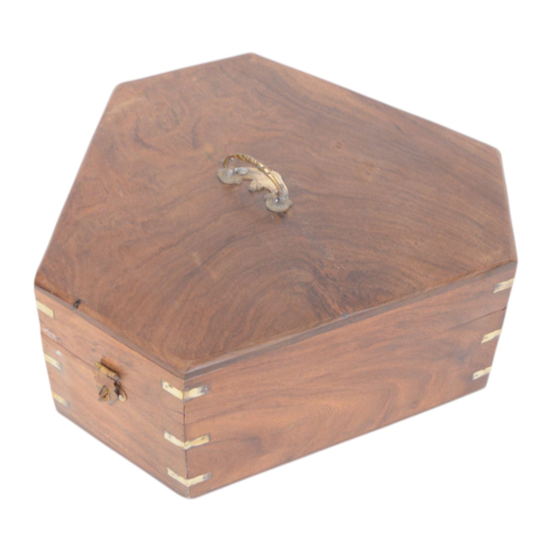 Reproduction brass sextant, in wooden case