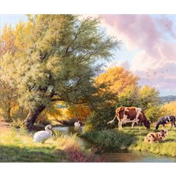 Daniel Van der Putten (Dutch 1949-): 'Crackpot in September - Swaledale Yorkshire', oil on...