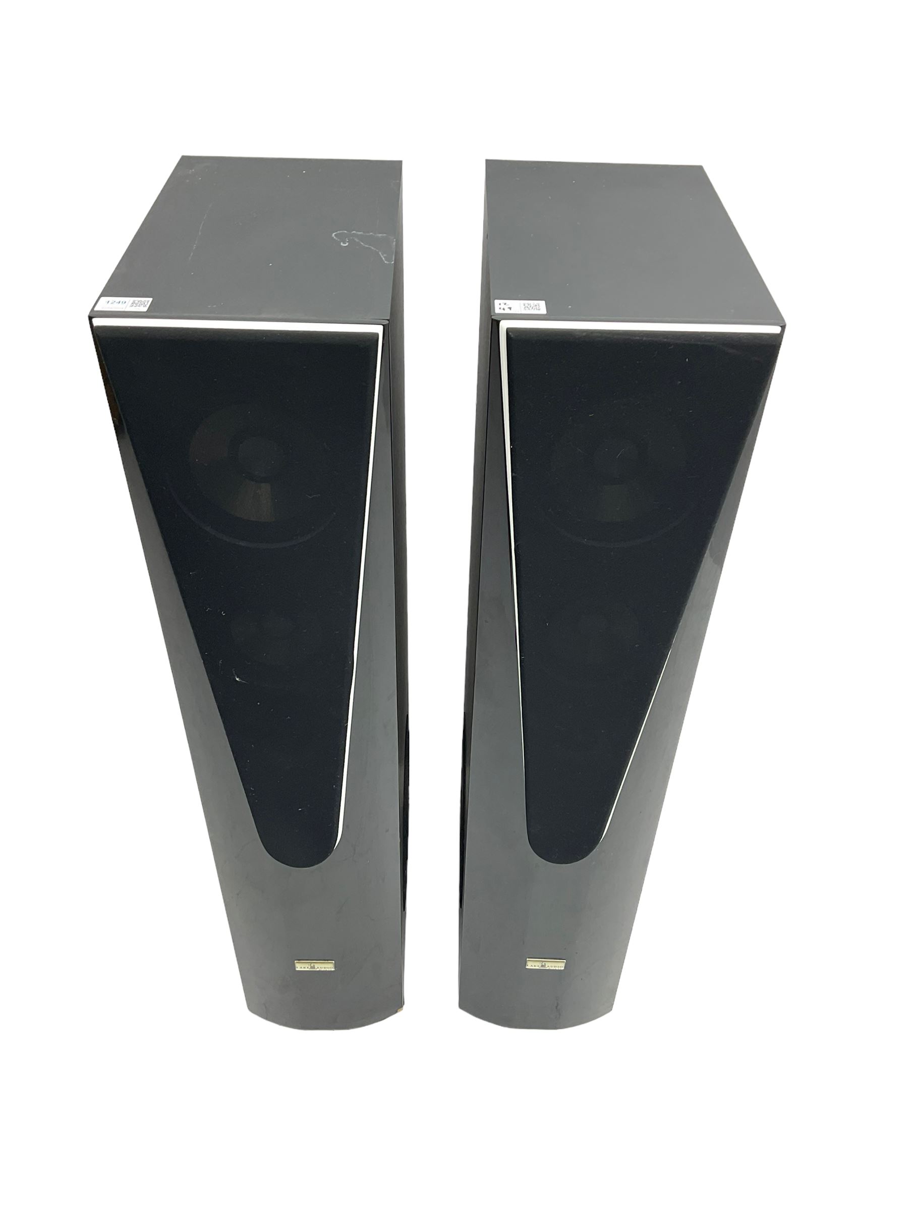 Pair Lake Audio 120W floorstanding speakers in black finish