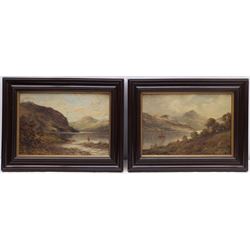 C Lyons Aiken (British 19th century): 'Loch Lubnaig' and 'Loch Tay', pair oils on canvas signed, titled verso 23cm x 33cm
