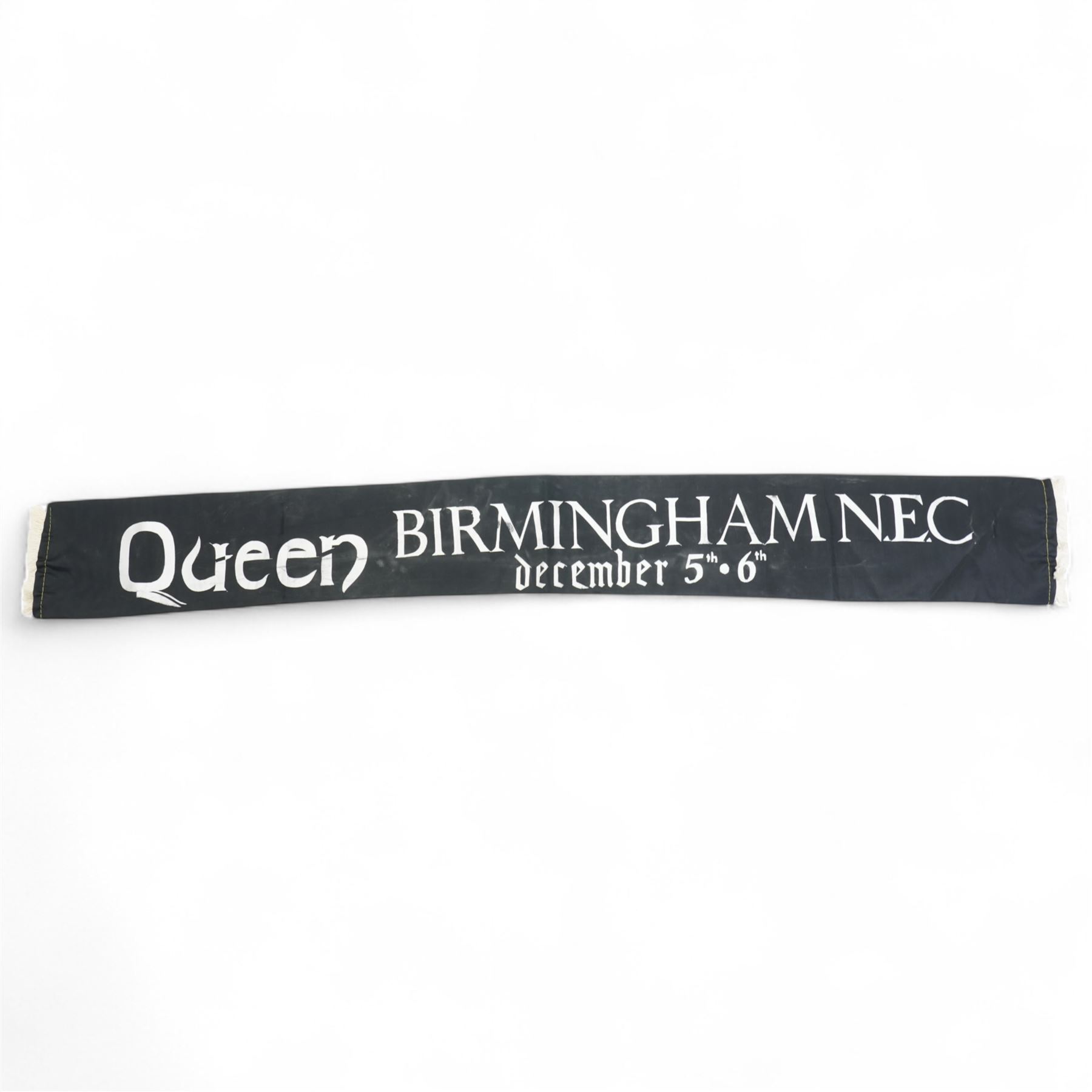 Silk scarf 'Queen Birmingham NEC December 5th & 6th, two others Saxon U.K. tour, and Judas Priest U.K. tour 1980  signed photograph 'The Move' Kerrang magazine issue No.1 and various others