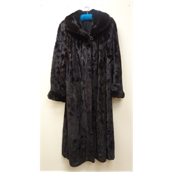  Blackglama full length dark mink coat, three hook fastenings & button, black lining, label serial no. XM52936 chest, 45'' length 140cm approx  