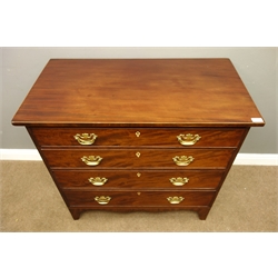  Georgian mahogany chest fitted with four graduating drawers, W98cm, D53cm, H91cm  