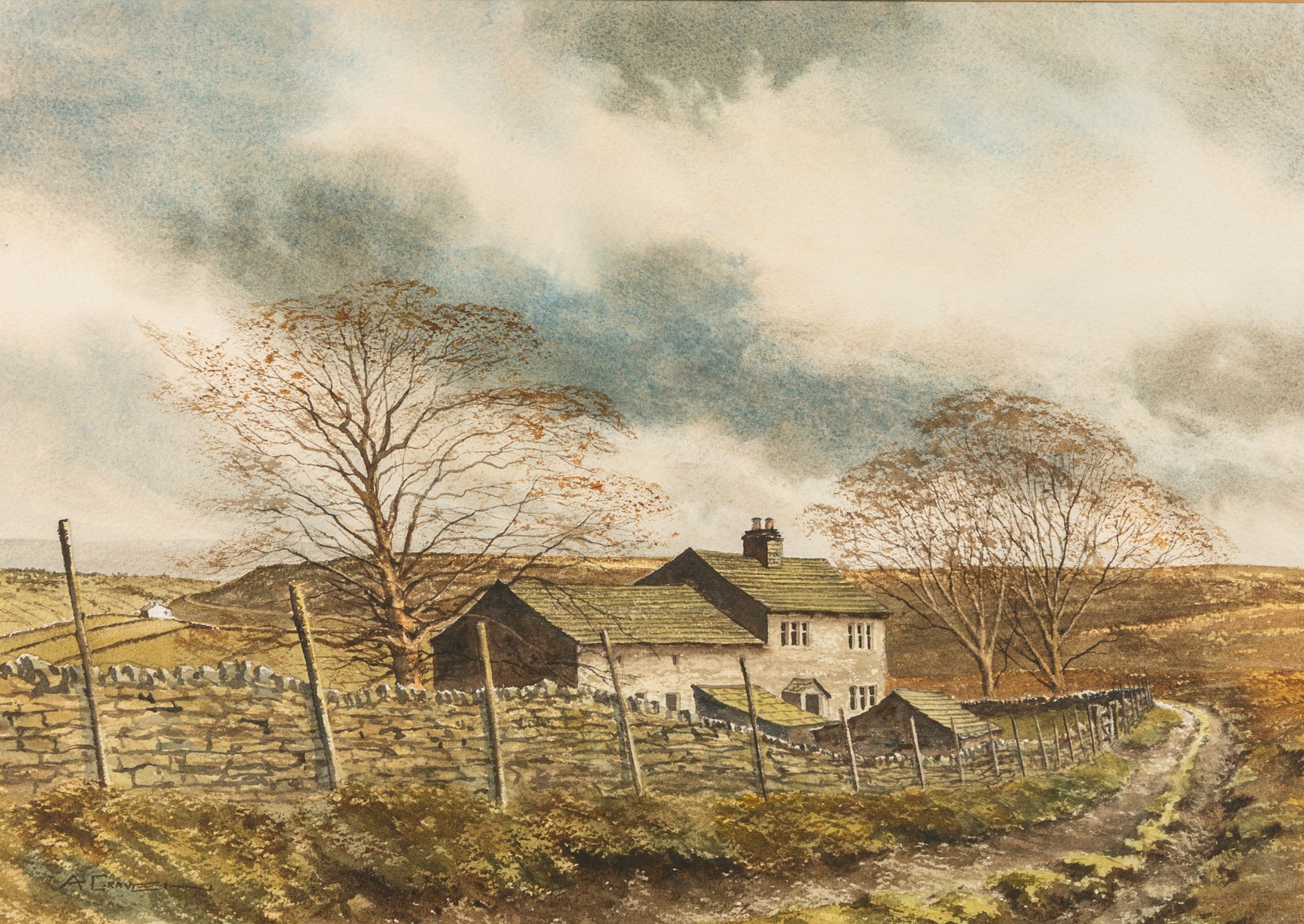 Arthur Craven (British 1934-2013): 'Bubbling Waters at Wycoller Farm' - Lancashire and 'Springs Farm - Enfield Side' - West Yorkshire, two watercolours signed, titled on label verso max 33.5cm x 47.5cm (2)