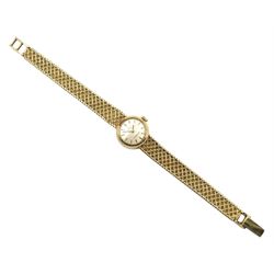 Omega Ladymatic 9ct gold bracelet wristwatch,  cal. 661, hallmarked, boxed