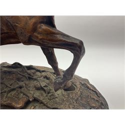 After P J Mene, bronze figure of a horse on a stepped oval base, H31cm 