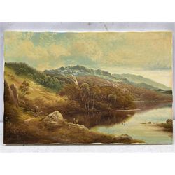 Andrew Grant Kurtis (British 1963-): Autumn Stroll by the Loch, oil on canvas 50cm x 76cm (unframed)