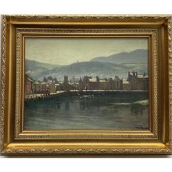 Frederick (Fred) William Elwell RA (British 1870-1958): 'Ramsey Harbour Isle of Man', oil on panel signed, titled verso 28cm x 38cm