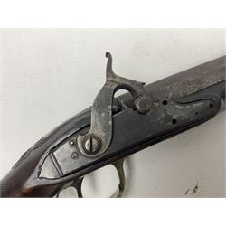 Early 19th century 20-bore flintlock converted to percussion fowling piece by Fisher, the 96.5cm(38