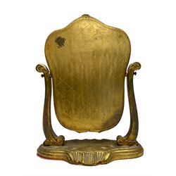 Giltwood dressing table mirror, shaped moulded frame, H46cm