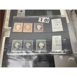 Great British and World stamps, including Queen Elizabeth II issues, first day covers, miniature sheets, Egypt, Finland, France, Greece, Honduras, Hungary, India, Italy, Poland etc, housed in various albums, folders and loose, in one box