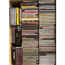 A large collection of mostly Jazz CD's including Glenn Miller, Gene Krupa, Duke Ellington, Stan Kenton, Benny Goodman and other music in four boxes (400+)