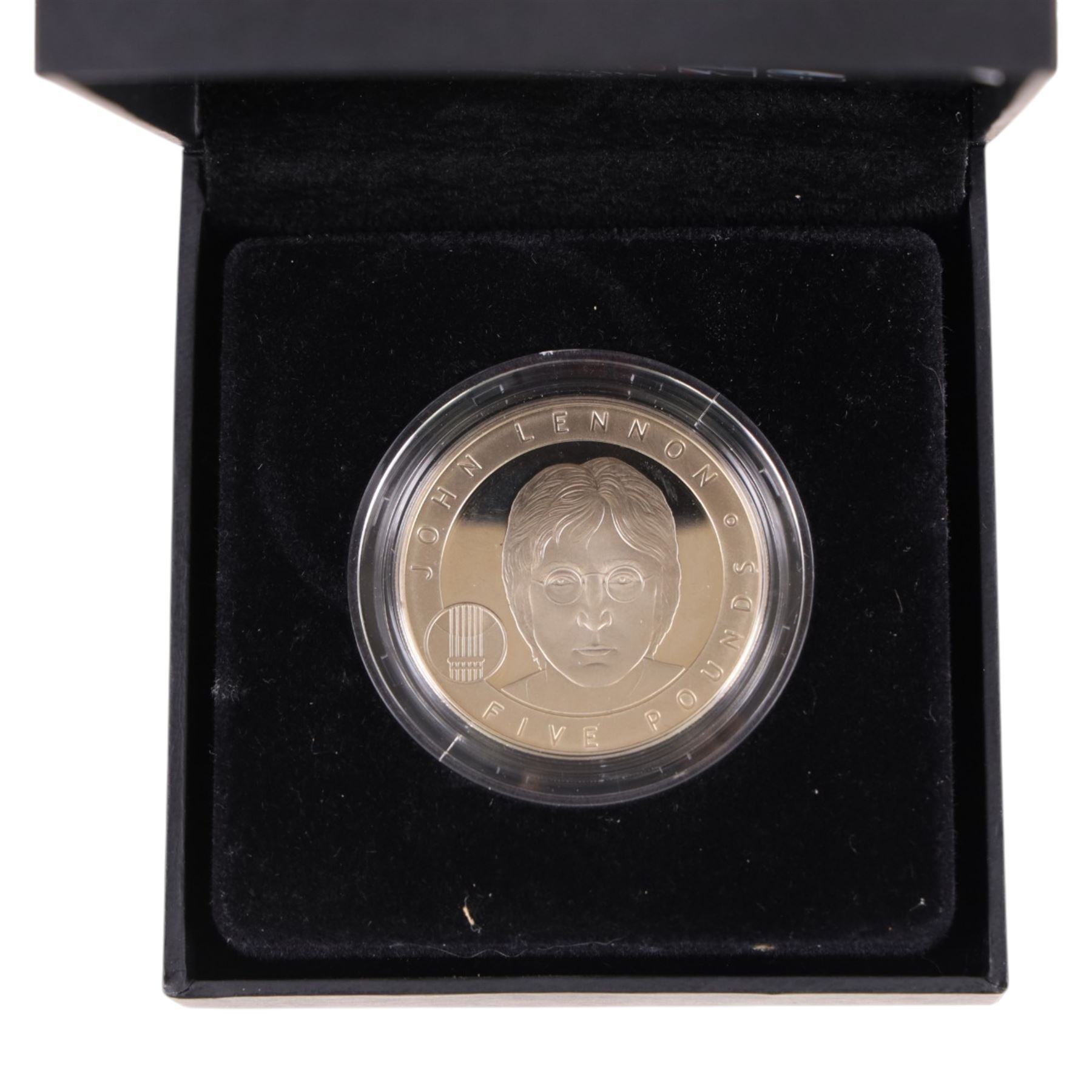 The Royal Mint Great Britons John Lennon base proof £5 coin, boxed