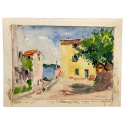 Phillip Naviasky (British 1894-1983): Mediterranean Villa Landscape, watercolour signed and dated 1949, 29cm x 40cm (unframed)