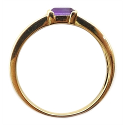  9ct gold amethyst key design ring, hallmarked  