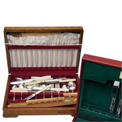 Three canteens of cutlery, some partly complete, comprising Housley and two from Viners of Sheffield, and two cases of Viners fish knives and forks