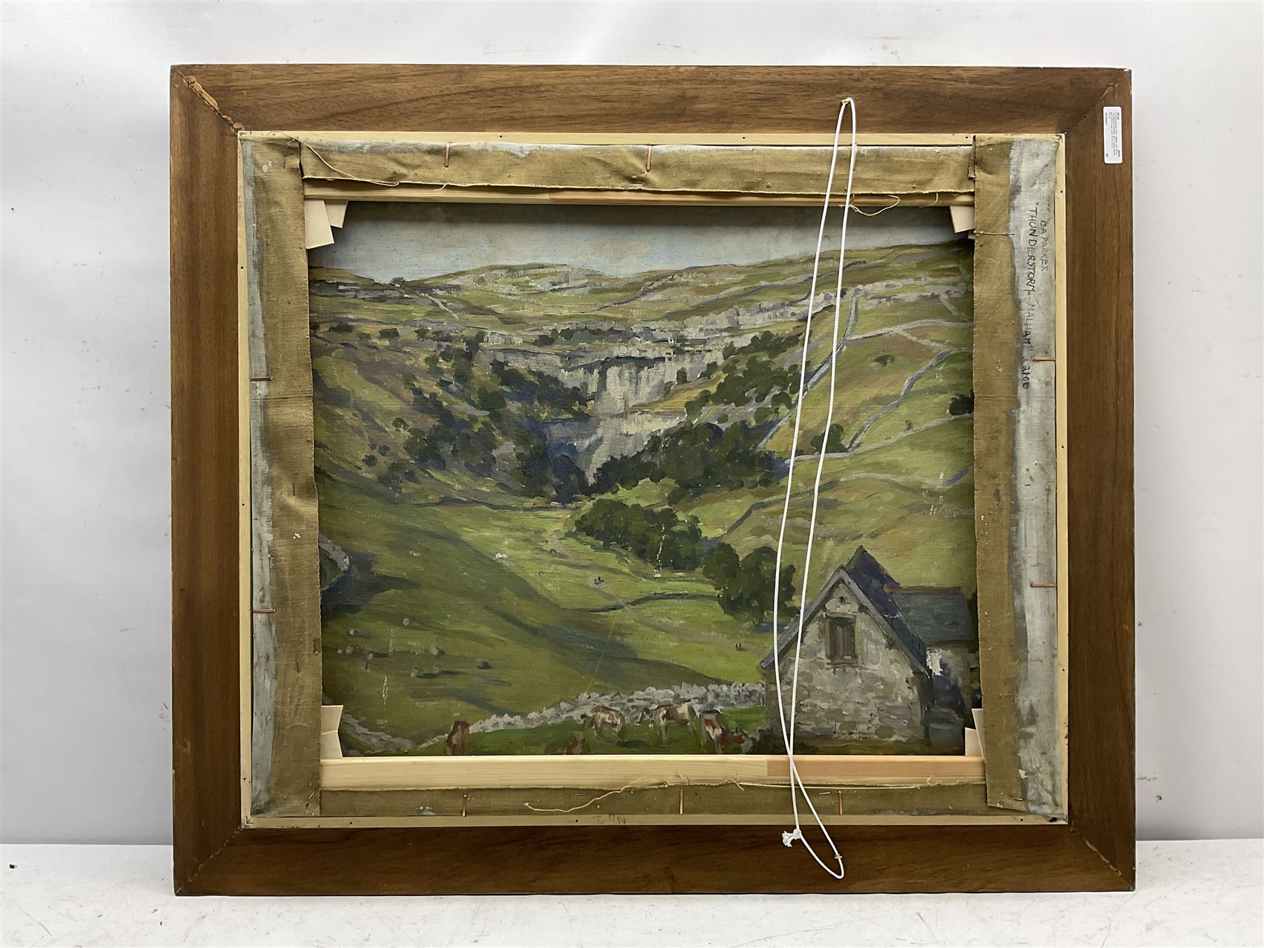 Constance-Anne Parker (British 1921-2016): 'Thunderstorm Malham', oil on canvas signed, with further image verso 74cm x 61cm
Provenance: direct from the artist's family previously unseen on the open market