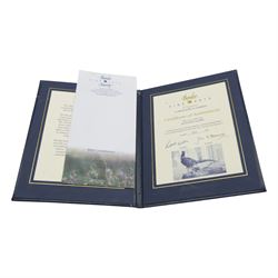 Border Fine Arts Autumn Glory, Millennium model No. B0488 by Russell Willis, limited edition 645/950, modelled as a pheasant on wood base, with certificate and box, H32cm 