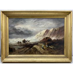 Sarah Louisa Kilpack (British 1839-1909): Collecting Seaweed on the 'Guernsey' Coast, oil on canvas signed, titled verso 50cm x 75cm