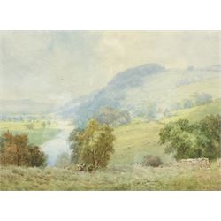 Elliot Henry Marten (Scottish fl. 1866-1901): Otley Chevin, watercolour signed 26cm x 36cm