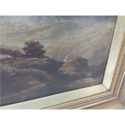 English School (19th/20th century): Rocky Stream, oil on canvas unsigned 25cm x 39cm