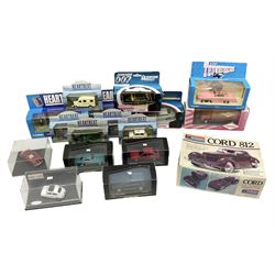 Collection of boxed die-cast model cars, to include Corgi Classics Thunderbirds 'Fab 1', with Lady Penelope and Parker figures, Corgi James Bond Octopussy and Thunderball, Heartbeat vehicles by Lledo and Corgi, Minichamps etc