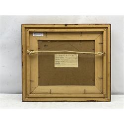 Lori (Italian 20th century): 'Mareggiata' on a Rocky Coastline, oil on board signed, titled on exhibition label verso 23cm x 29cm