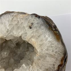 Amethyst crystal geode cluster, with well-defined crystals of various sizes, L22cm