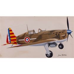 John Batchelor (British 1936-2019): Aircraft Studies, set of eleven gouaches variously signed and inscribed, max 35cm x 52cm (11)