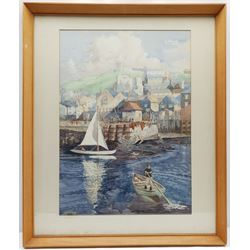 H Syers (British 20th century): 'A Bit of Old Whitby', watercolour signed and dated '72, titled verso with artist's address 50cm x 36cm