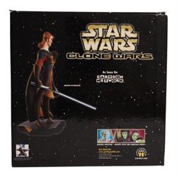 Four Gentle Giant Star Wars Maquettes, comprising The Clone Wars Bossk, Anakin Skywalker and Yoda on Kybuck and an animated Darth Vader, all boxed
