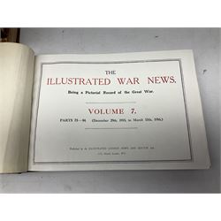 The Illustrated War News - Being a Pictorial Record of the Great War. Parts 1 -96 August 12th 1014 - June 7th 1916 uniformly bound in eight oblong quarto volumes with half-leather/gilt binding. Published by The Illustrated London News (8)