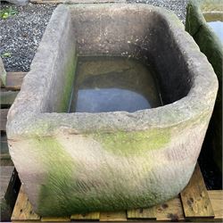 Large 19th century D shaped stone trough - THIS LOT IS TO BE COLLECTED BY APPOINTMENT FROM DUGGLEBY STORAGE, GREAT HILL, EASTFIELD, SCARBOROUGH, YO11 3TX