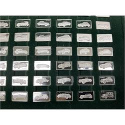 '100 Greatest Cars', set of one hundred silver miniature car ingots by John Pinchers, in presentation box 