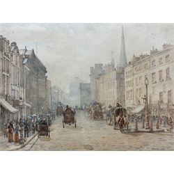 Charles Arthur Cox (British 1857-1936): 'Castle Street - Liverpool', watercolour signed and dated 1884, 32cm x 42cm 