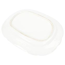 19th century serving platter, hand painted with floral sprig to the centre with floral and foliate borders, possibly Nantgarw, W48.5cm