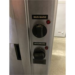 Victor stainless steel Bain Marie warming serving cabinet, two sliding doors, serving top- LOT SUBJECT TO VAT ON THE HAMMER PRICE - To be collected by appointment from The Ambassador Hotel, 36-38 Esplanade, Scarborough YO11 2AY. ALL GOODS MUST BE REMOVED BY WEDNESDAY 15TH JUNE.