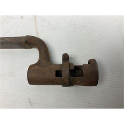 Five 19th century bayonets in relic condition without scabbards comprising British Pattern 1876 socket bayonet with Indian markings; French Model 1874 epee bayonet; and three French Model 1866 sabre bayonets (5)