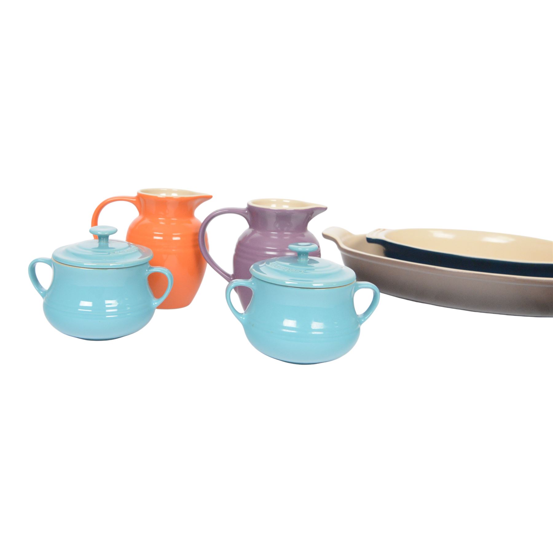 Le Creuset ceramic kitchen wares baking dishes, petit casseroles, jugs etc  