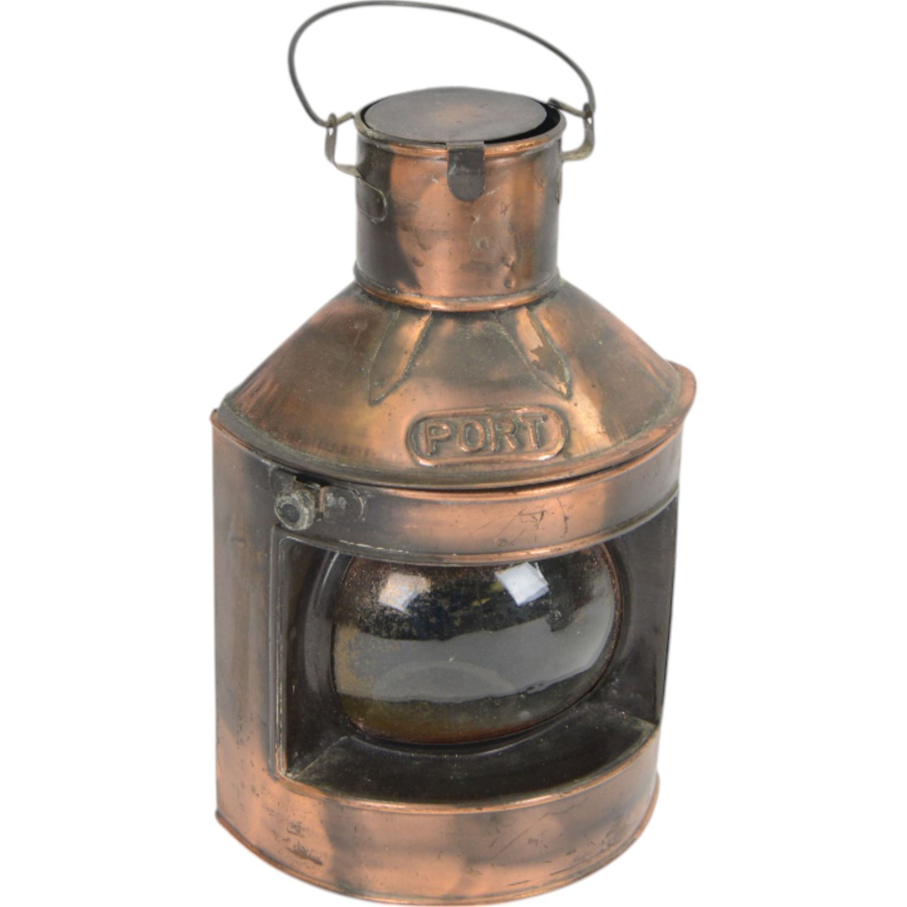 Pair of 20th Century Port and Starboard copper ship lanterns, together with Simpson Lawrence copper ships lamp with brass plaque and Ankerlight lantern