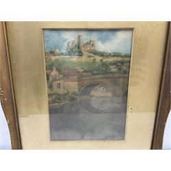 Albert Ernest Boyce (British 1886-1956): View of Durham, watercolour signed 24cm x 16cm