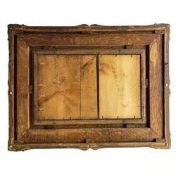 Frames - Early 20th century swept gilt frame, aperture 34cm x 53cm overall 65cm x 83cm 