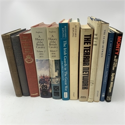 Quantity of books and booklets of military interest including A Heart's Odyssey by Neil Macvicar with manuscript letter from the author; A History of the British Cavalry. Two volumes; The Irish Guards in the Great War by Rudyard Kipling. Two volumes; works on Montgomery and Group Captain Cheshire etc