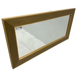 Contemporary rectangular framed wall mirror with plain mirror plate