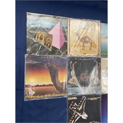 Camel vinyl LPs including 'Moonmadness', 'Mirage', 'Rain Dances', 'I Can See Your House From Here', 'Breathless', 'Nude' etc (10)