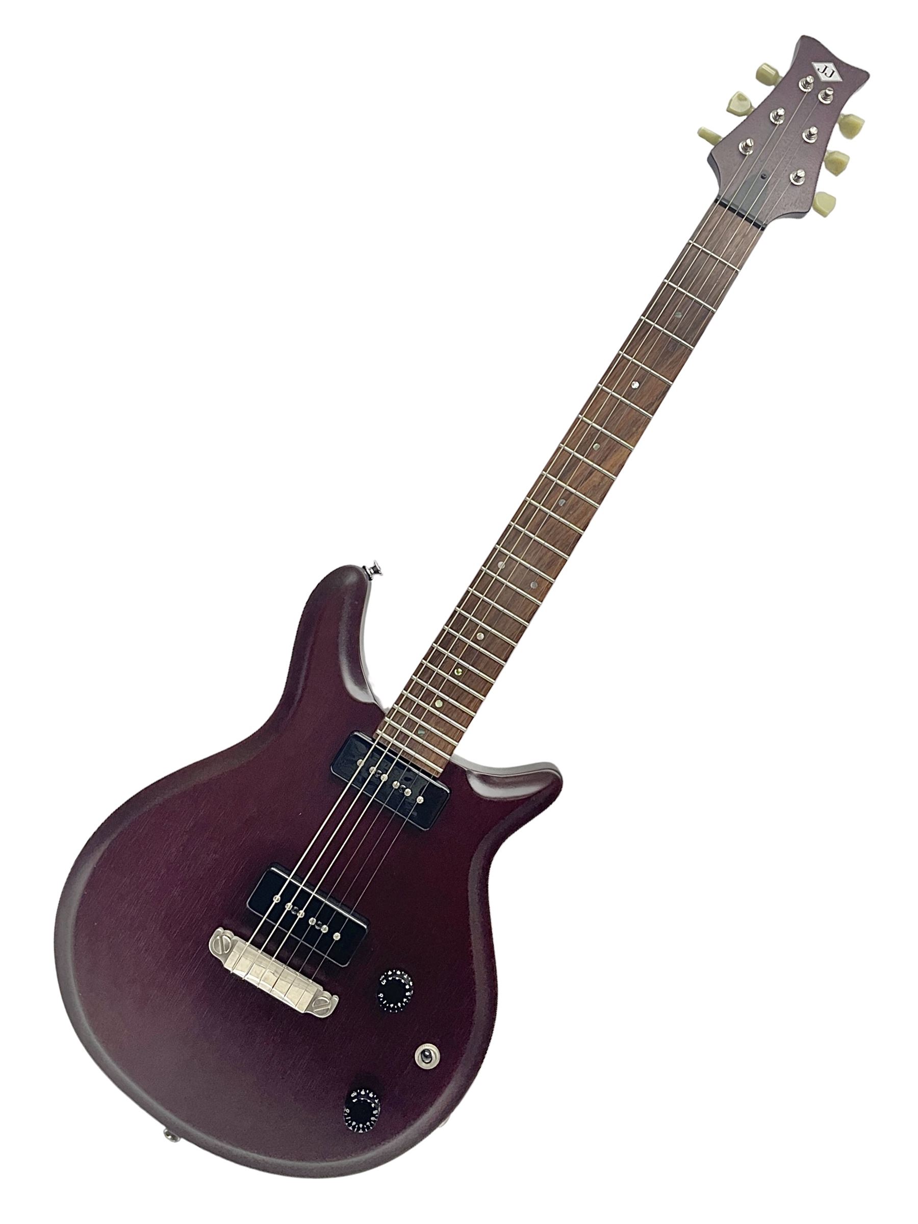 British hand-made mahogany electric guitar by 'JJ' luthier Dan Macpherson c2012 L95cm; in FX lightweight carrying case