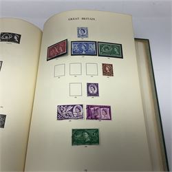 Great British Queen Victoria and later stamps, including perf penny reds, half penny 'bantam', King George V half crown seahorse, Queen Elizabeth II pre-decimal issues etc, housed in a green 'Windsor Album'